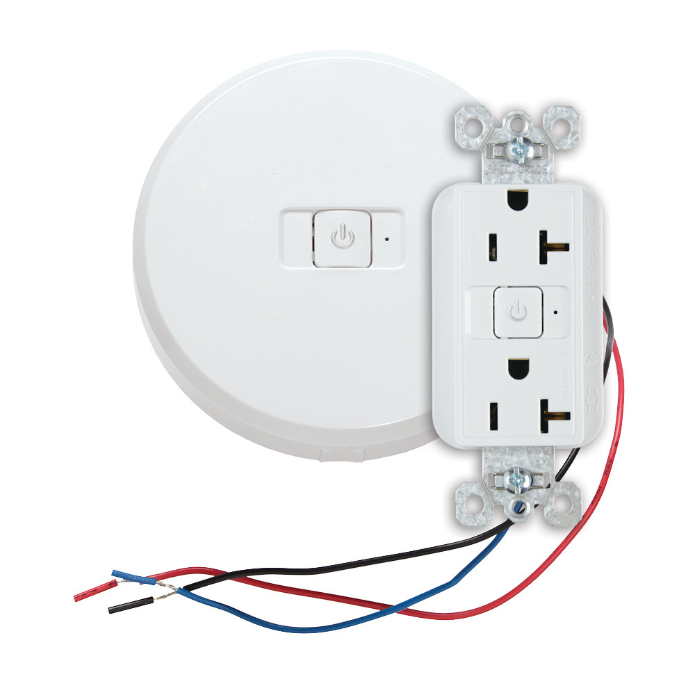 15-amp White, dual controlledreceptacle