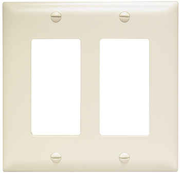2-GANG DECORATOR WALL PLATE,IVORY