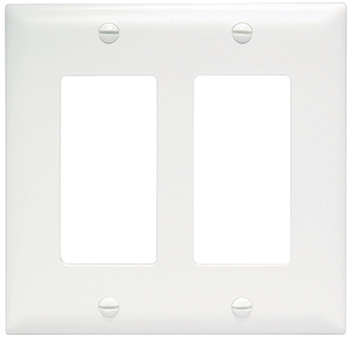 2-GANG DECORATOR WALL PLATE,WHITE