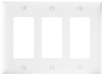 3-GANG DECORATOR WALL PLATE,WHITE
